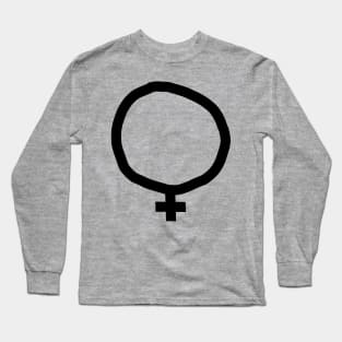 Minimal Female Gender Symbol Long Sleeve T-Shirt